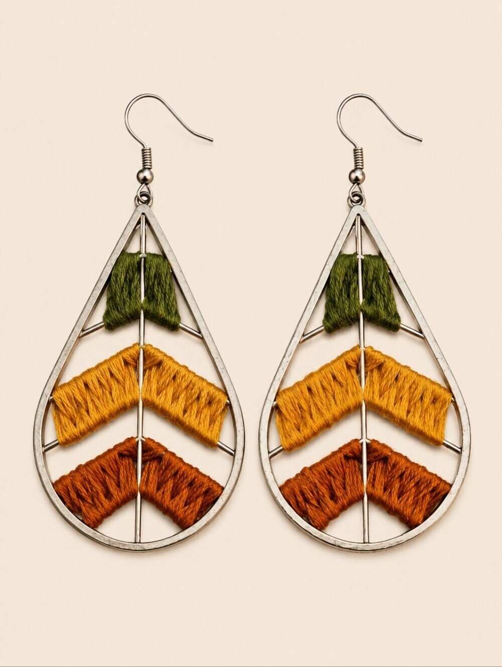 3/$20 PAPARAZZI Nice Threads Yarn Woven Teardrop Dangle Earrings